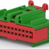 Socket, 22 pole, 2 rows, green, 1420011-2