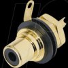 NYS367-0 RCA panel jack, gold, black colour ID ring