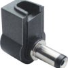 DC angle plug, inner Ø 2.1 mm, outer Ø 5.5 mm, black, 072115