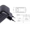 Posb12100a-2555, Zasilacz 12V/1A/12W Czarny, Adapter Horyzontalny, Gniazdo...