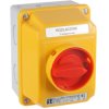 Łącznik krzywkowy 40A 0-1 w obudowie żółto-czerwony z czołem zamykanym ŁK40-2.8211\OB2ZC