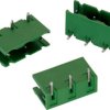 Pin header, 3 pole, pitch 7.62 mm, angled, green, 691312410003