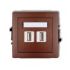 Deco Gniazdo Podwójne 2Xusb-Aa 3.0 Brązowy Metalik 9Dgusb-6