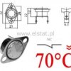 Termostat bimetaliczny 250VAC 10A 70°C pionowy NC