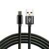 Kabel przewód pleciony USB - USB-C / Typ-C everActive CBB-2CB 200cm z obsługą szybkiego ładowania do 3A czarny