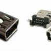 Gniazdo USB mini 2.0 montażowe poziome THT