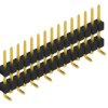Pin header, 15 pole, pitch 2.54 mm, angled, black, 10051781