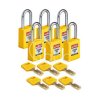 Kłódka LOTO SafeKey nylonowa, szekla stalowa 38 mm, żółta (6 szt.), 150225