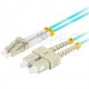 Patchcord światłowodowy MM LC/UPC-SC/UPC duplex 3mm OM3 bezhalogenowy LSOH aqua 5m LANBERG