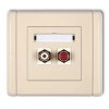 FLEXI Gniazdo podwójne RCA (typu cinch - biały i czerwony, pozłacane) beżowy 1FGRCA-2