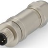 Circular connector, 3 pole, screw connection, screw locking, straight, T4111011031-000