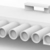 Plug housing, 8 pole, pitch 6.35 mm, straight, white, 640582-1
