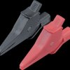 L4935 Crocodile clips, red/black, 4 mm