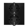 SIMON 54 Gniazdo z uziemieniem schuko czarny z przesłonami podwójne DGSz2Z/49 KONTAKT SIMON