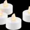 77752 LED tea lights, white with timer, set of 4, warm white
