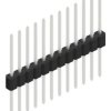 Pin header, 12 pole, pitch 1.27 mm, straight, black, 10059534