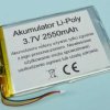 2550mAh 3,7V Li-PO 3-PIN 101x70x3mm