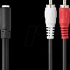 CAGB22255BK02 Nedis Stereo Audio Cable | 2x RCA Male | 3.5 mm Female | Nickel