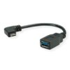 Roline Type C + Microb To Usb A , M/F, Zwart, 0,15 M