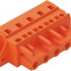 Socket header, 5 pole, pitch 7.62 mm, angled, orange, 231-705/031-000