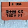 150pF 160V 1% R=10mm kondensator polistyrenowy ( styrofleksowy ) KS B31521-B1151-F S+M