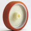 Kółko do wózka, Lite, Poliuretan, Pomarańczowy, Biały, obc.: 400kg, śred.: 150mm, szer.: 40mm