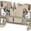 Through terminal block, push-in connection, 0.5-2.5 mm², 2 pole, 24 A, 8 kV, dark beige, 1521850000