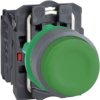Pushbutton, unlabeled, unlit, groping, 1 Form A (N/O), waistband round, green, front ring light gray, mounting Ø 22.5 mm, XB5AP3