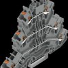 2202-3231 Three-tier feed-through terminal, dia. 0.25 - 2.5 mm, L/L/L