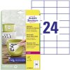 Avery-Zweckform L4718REV-20 Label film 70x37mm Polyester White 480pcs Removable