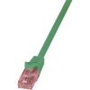 LogiLink CQ2035U RJ45 Patch Cable Cat 6 U/UTP 1.00m Green Flame-Retardant