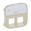 VALENA ALLURE Plakietka kremowa gniazda podwójne 2xRJ11 lub 2xRJ45 lub RJ11/RJ45 z etykietą 755486 LEGRAND