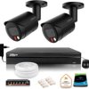 Zestaw monitoringu IP Dahua 4MPx 2K 2 kamery czarne zewnętrzne z dyskiem 1TB