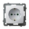 KARO Gniazdo pojedyncze z uziemieniem schuko z przesłonami IP-20 zaciski gwintowe biały GP-1SSP/m/00 OSPEL
