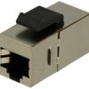 Adapter gniazdo / gniazdo; Keystone; Ks-RJ45X2-8p8c; RJ45 cat 6; na panel; zatrzaskowe; proste; srebrny