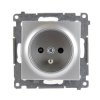 Gniazdo pojedyncze z uziemieniem srebrne DGZ1Z.01/43 Kontakt Simon54