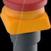 1.15.154.016/0301 LUMOTAST 25, emergency stop button, gold, header / socket
