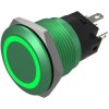 EAO 82-5851.1134 IlluminatedMomentary 19mm Green Flush 24V Solder Terminals