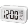 Zegar budzik cyfrowy 2108 LCD biały z podświetleniem