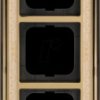 1723-836 Cover frame 3-gang, polished brass, decor ivory white -dynasty®
