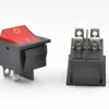 Przełącznik kołyskowy stabilny podświetlany ON-OFF, duży czerwony 230V