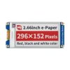 Moduł e-Paper E-Ink 2,66" 3-kolorowy 296x152 (B) - Waveshare 18915