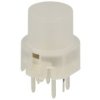 Mikroprzycisk; 12mm; 14,3mm; KS01-BLV-4 LED; 12,8mm; przewlekany (THT); 4 piny; transparentny; okrągły; OFF-(ON); podświetlenie
