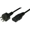 Power cord, Denmark, plug type K, straight on C13 socket, straight, H05VV-F3G1.0 mm², black, 2.5 m, DK/3EL-H05VVF3G100-C13/2,50M