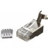 Wtyk 8p8c, RJ-45, kat.8, na przewód okrągły, wkładka dwupoziomowa