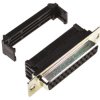 Złącze D-Sub 25-pinowe Żeński Proste Montaż na kablu raster 1.27mm Złoto na niklu