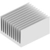 Extruded heatsink, (L x W x H) 150 x 130 x 84 mm, 0.9 to 0.25 K/W, natural aluminum, SK 613 150 AL