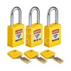 Kłódka LOTO SafeKey nylonowa, szekla stalowa 38 mm, żółta (3 szt.), 150246