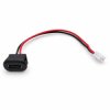 Gniazdo USB-C panelowe na zatrzask, zasilanie 5 V, 2 przewody 10 cm z wtykiem JST PH 2,0 mm, czarne