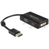 Delock 62656 DisplayPort to VGA / HDMI / DVI Adapter 1080p Passive 16 cm Black